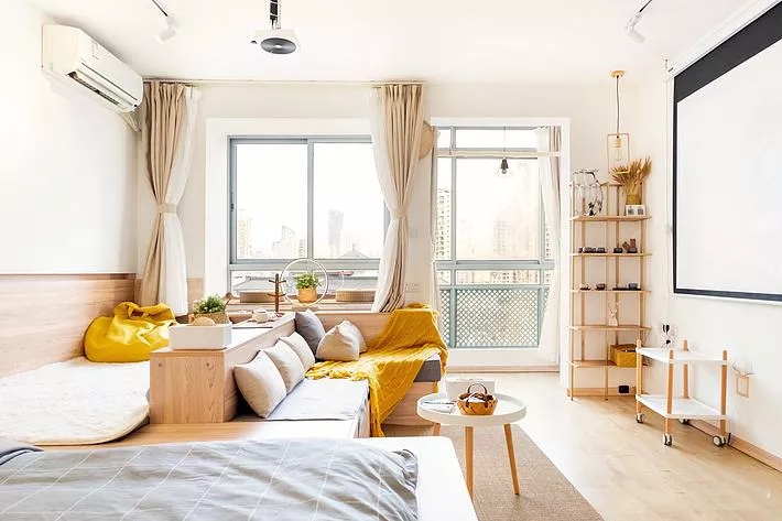 装修公司案例|40㎡日式风格开间装修设计,用定制解决小户型烦恼