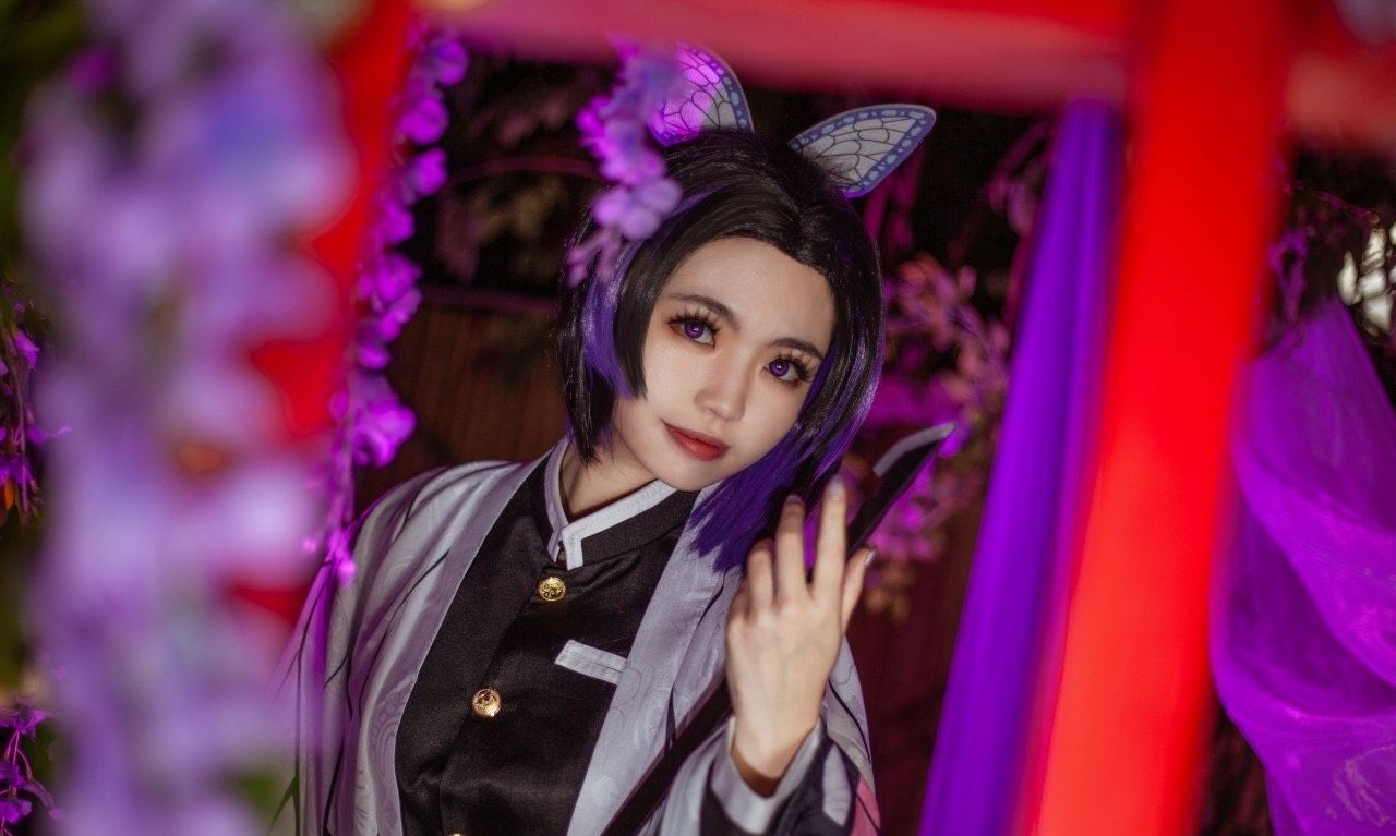 鬼灭之刃蝴蝶忍cos play超清大图__财经头条