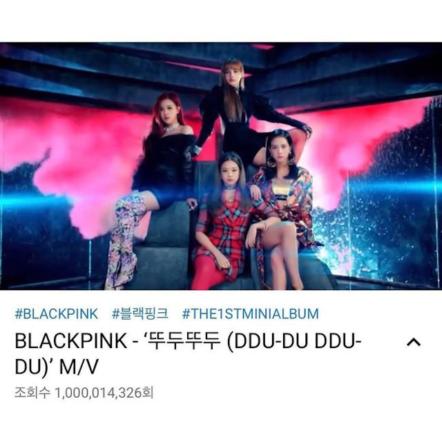 BLACKPINK《DDU-DU DDU-DU》MV在YouTube播放突破10亿 K-POP组合首次