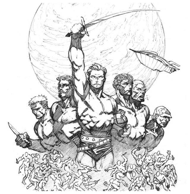 超级英雄硬核手绘线稿漫威dc人物齐聚不画看着都过瘾