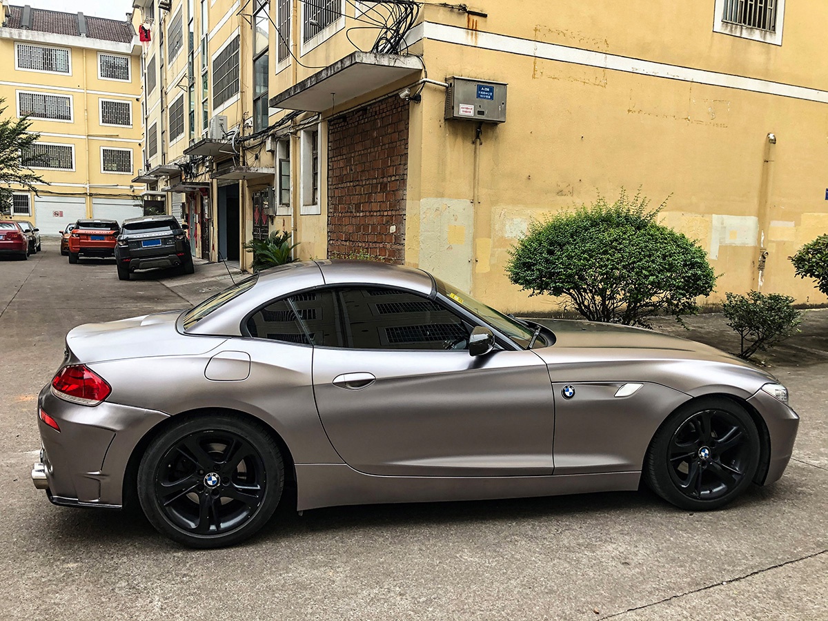 宝马z4车身改色电光战斗灰 rg瑞集改色膜浙江永康加盟店出品