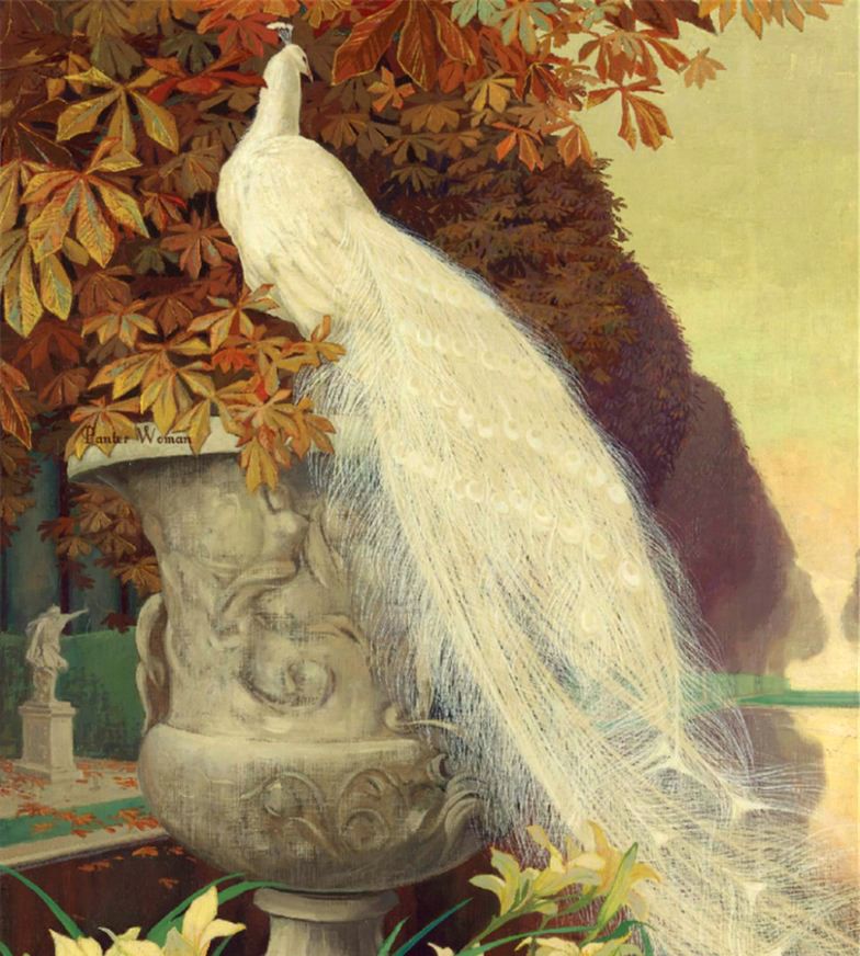 美国画家jessie arms botke擅画孔雀高贵华美