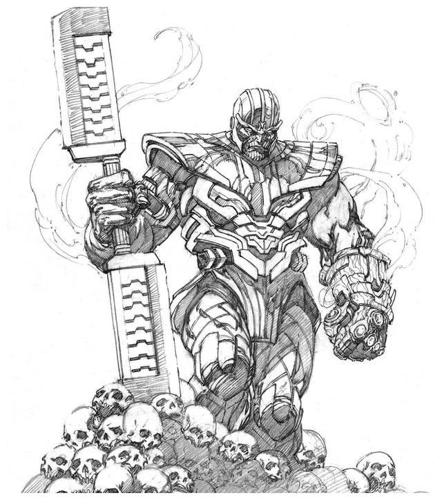 超级英雄硬核手绘线稿漫威dc人物齐聚不画看着都过瘾