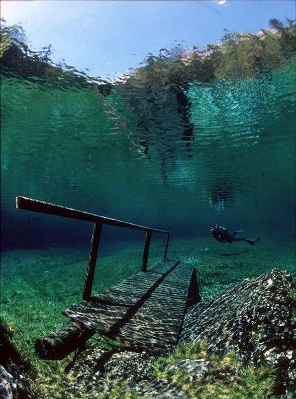 奥地利绿湖水下公园,有一种旅行是在水下
