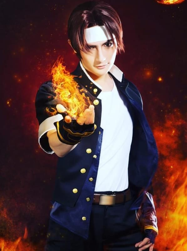 拳皇cosplay,长发及腰的女生版特瑞,小鲜肉版的草薙京!|特瑞|长发及腰