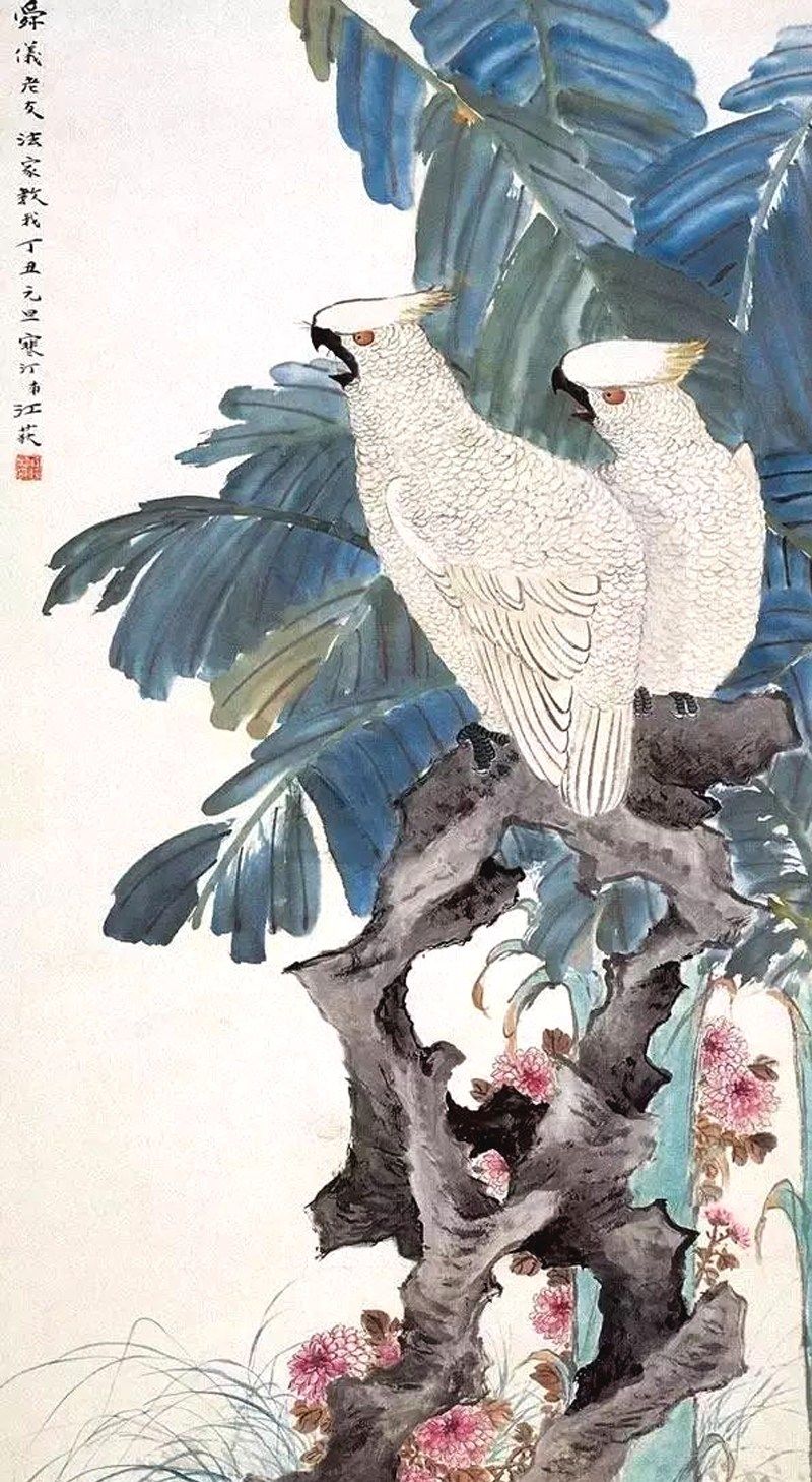 他是现代花鸟画四才子之首江寒汀10幅精美花鸟绘画作品欣赏