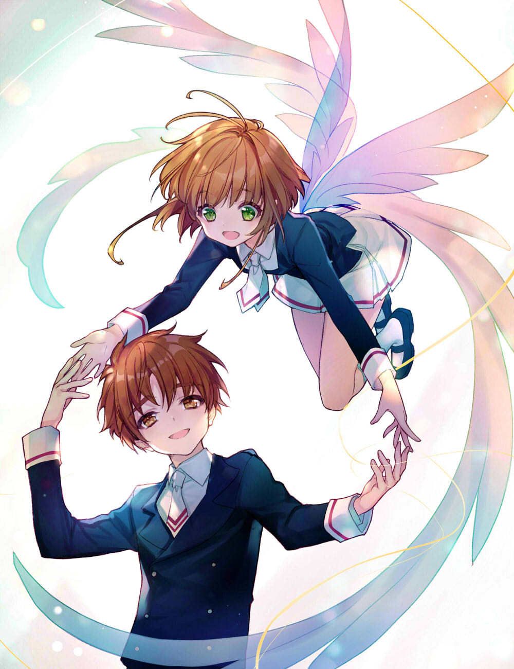 魔卡少女樱小樱和小狼的情侣头像又开启一波甜甜的狗粮