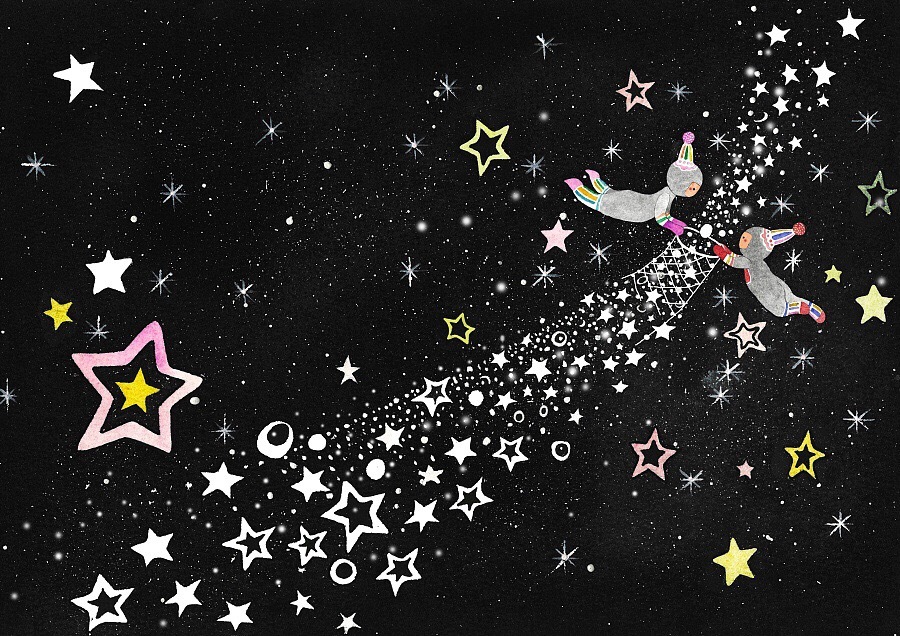 不灵不灵的星空插画 亮闪闪的美丽