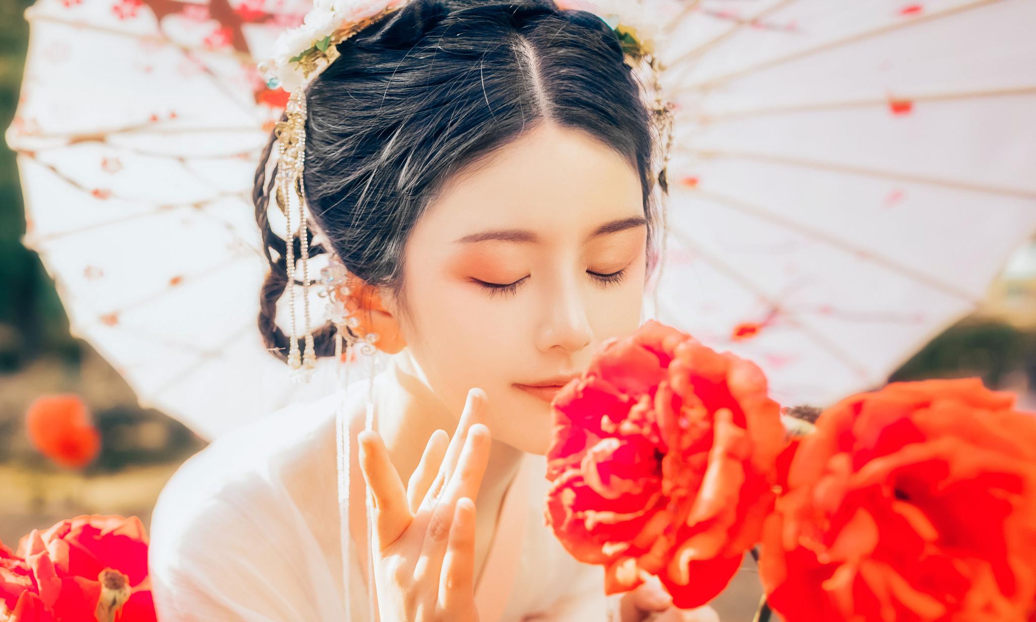 小家碧玉古典佳人风情万种美人独坐幽篁里倾城佳人归隐山林清新怡人