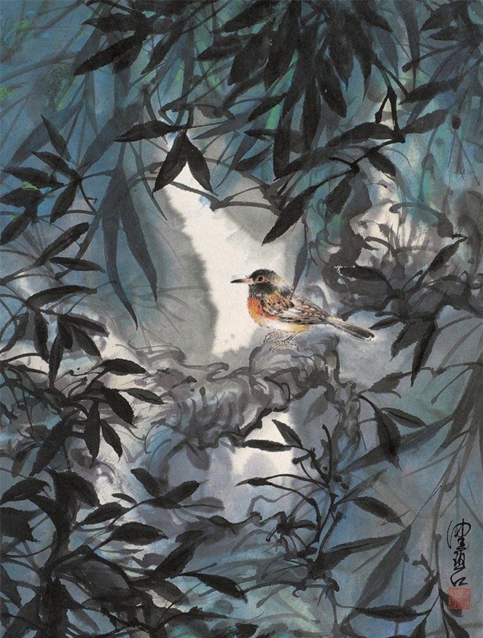 海派画坛著名女画家陈佩秋花鸟画作品欣赏