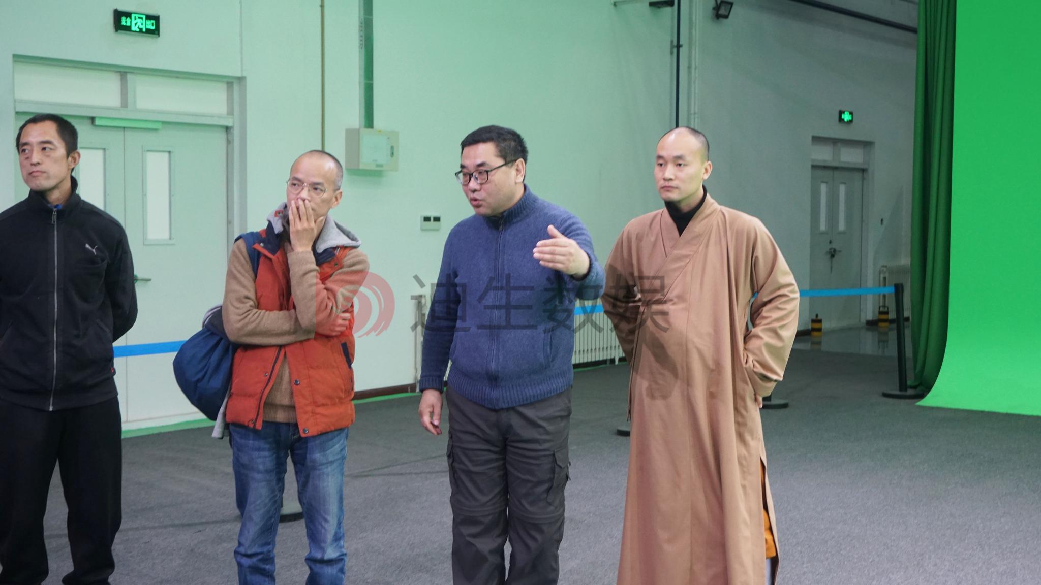 北京龙泉寺贤帆法师一行来访迪生虚拟影像工场参观交流!