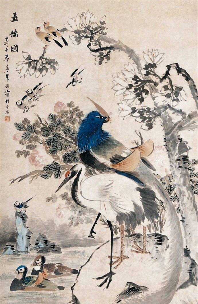 超脱飘逸得扬州画派神韵清代画家朱偁花鸟画作品欣赏