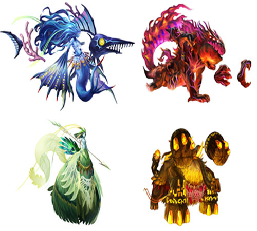 分裂的原始元素,慢慢降临于大地,化成代表各元素的四大精灵,用另一