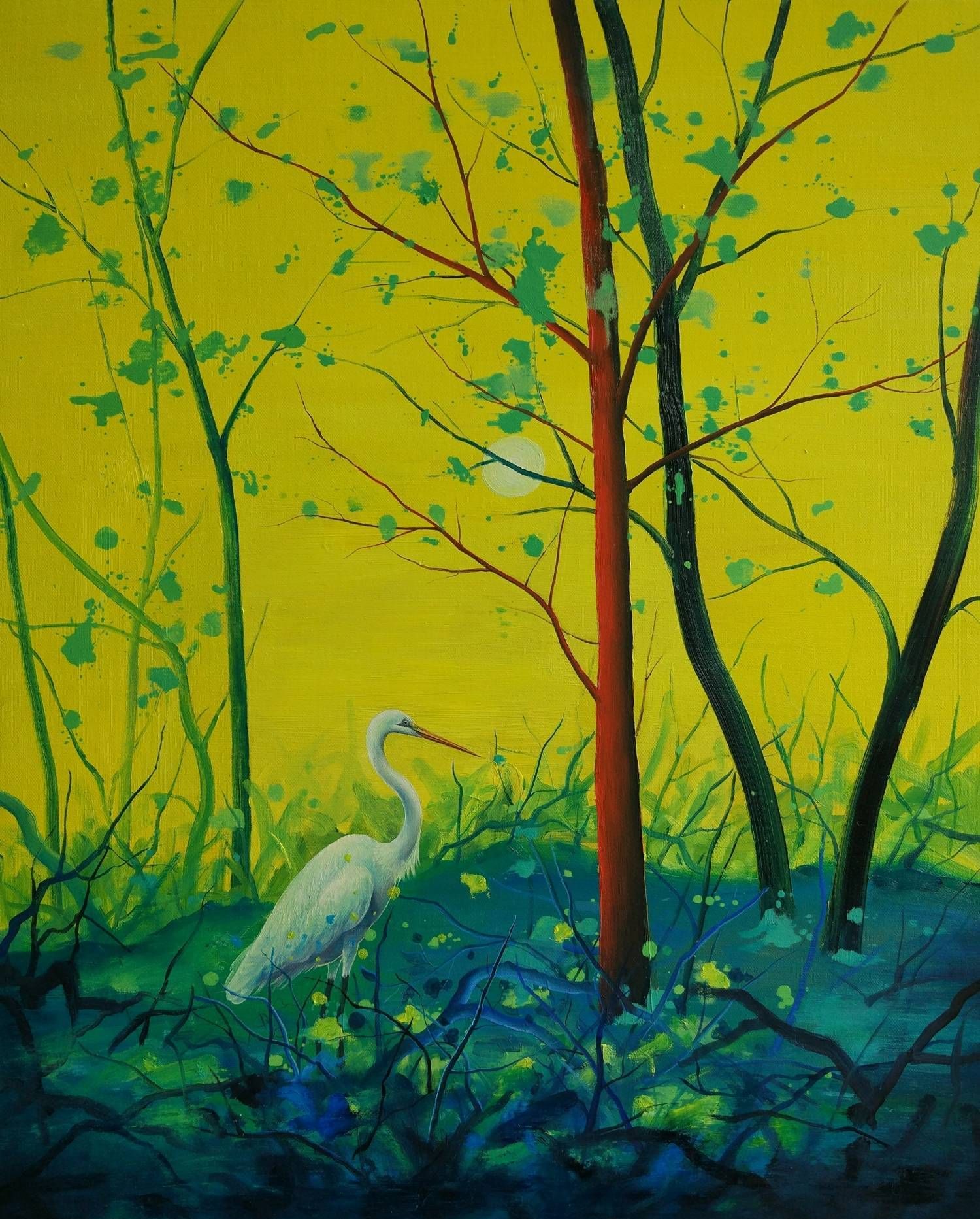 生活于北京宋庄的年轻画家刘爽的迷失的桃花源系列油画作品