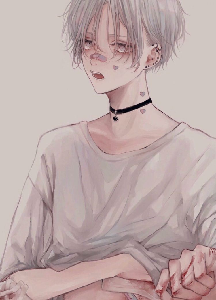又帅又甜的卡通少年插画,病娇风格画的超赞.忧郁帅气的男生.