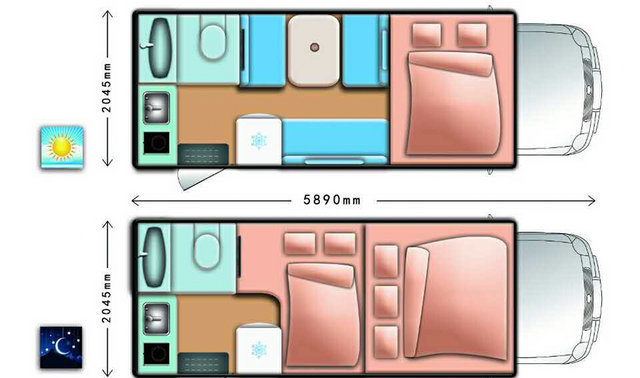 长城览众皮卡房车的几种布局方式