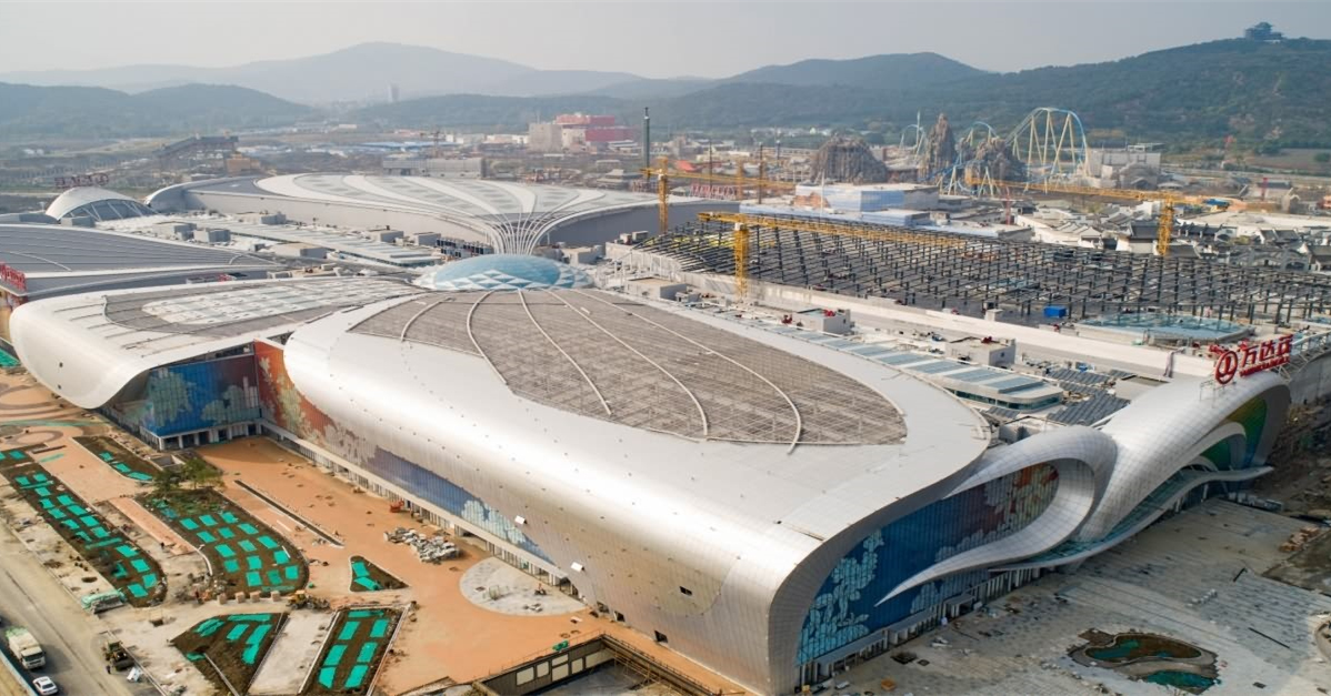 无锡万达城卫星图实拍图欣赏,四大业态建筑基本成型,今年开业!