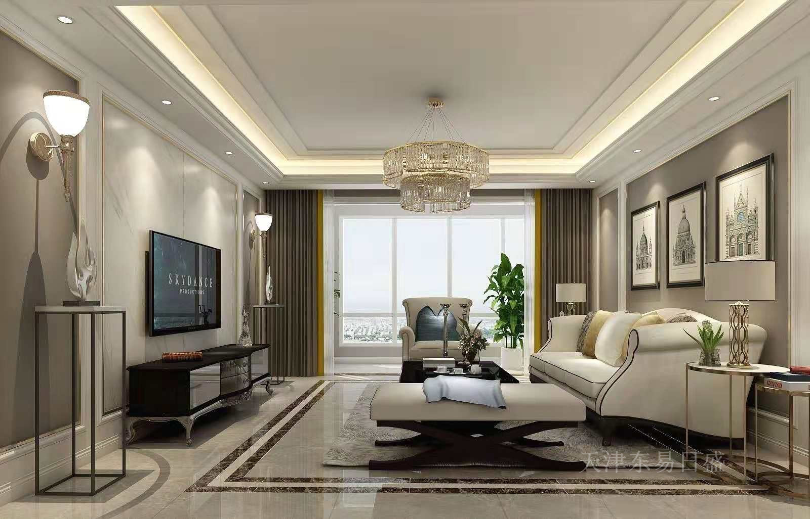 【天津东易日盛】136平米保利玫瑰湾现代简约风格装修效果图