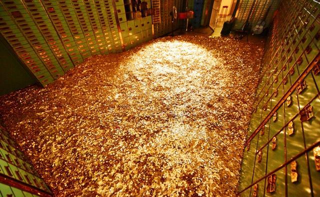 全球最大的金库藏在纽约地底深处储存13万吨黄金