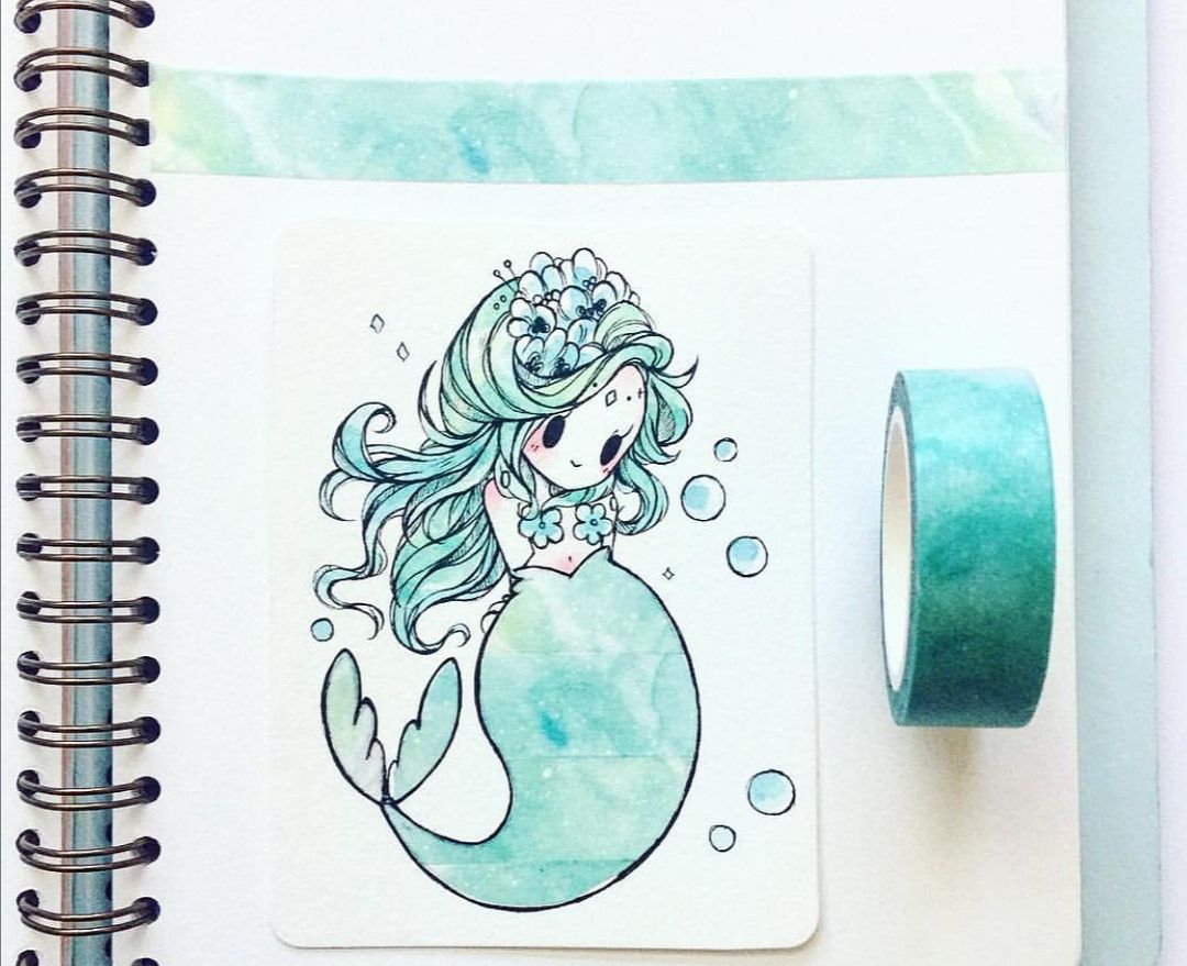 用胶带画的美人鱼你见过吗一组创意插画分享