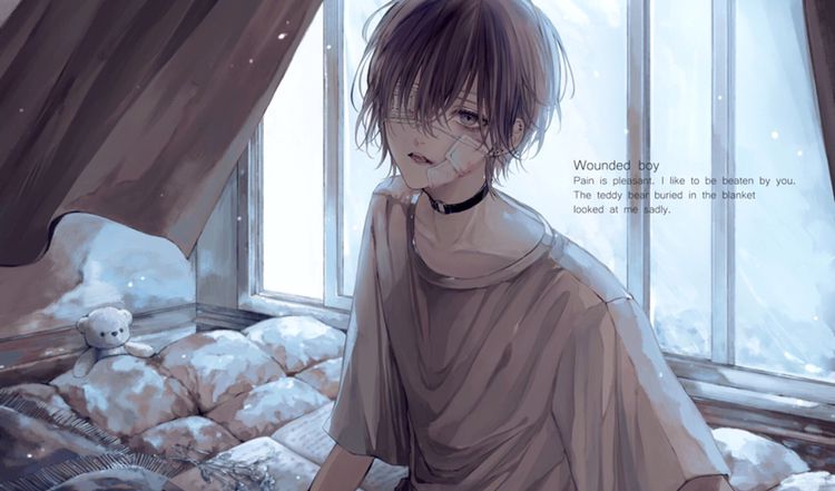 又帅又甜的卡通少年插画,病娇风格画的超赞