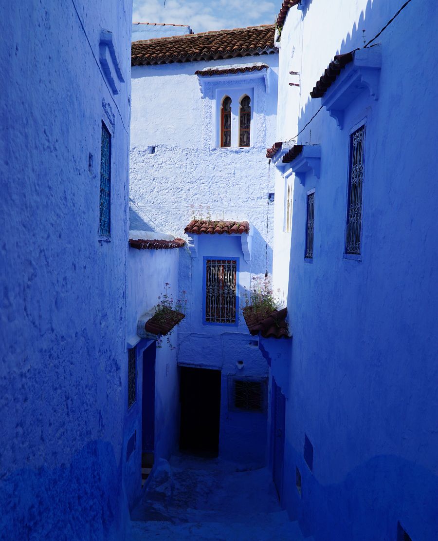 摩洛哥迷失在舍夫沙万的深蓝浅蓝里