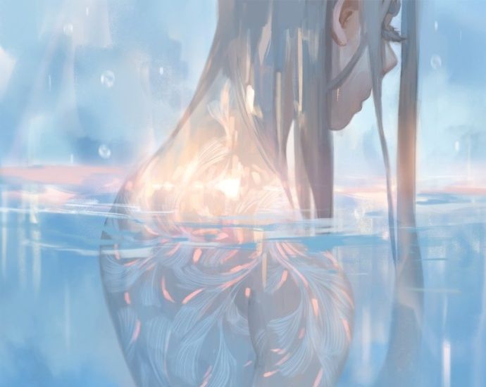 光的颜色,来自插画师amei zhao作品欣赏|插画师|月亮|作品欣赏_新浪