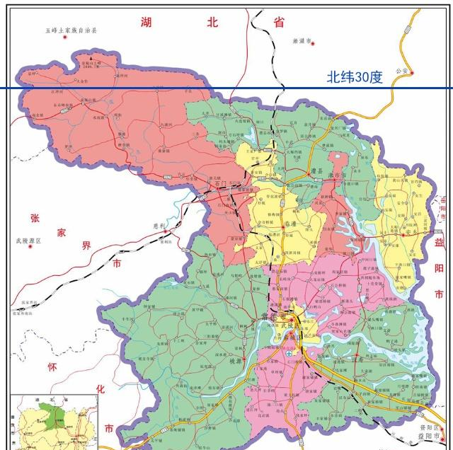 常德市一个县,是湖南省最北的县,有铁路却没有高速公路