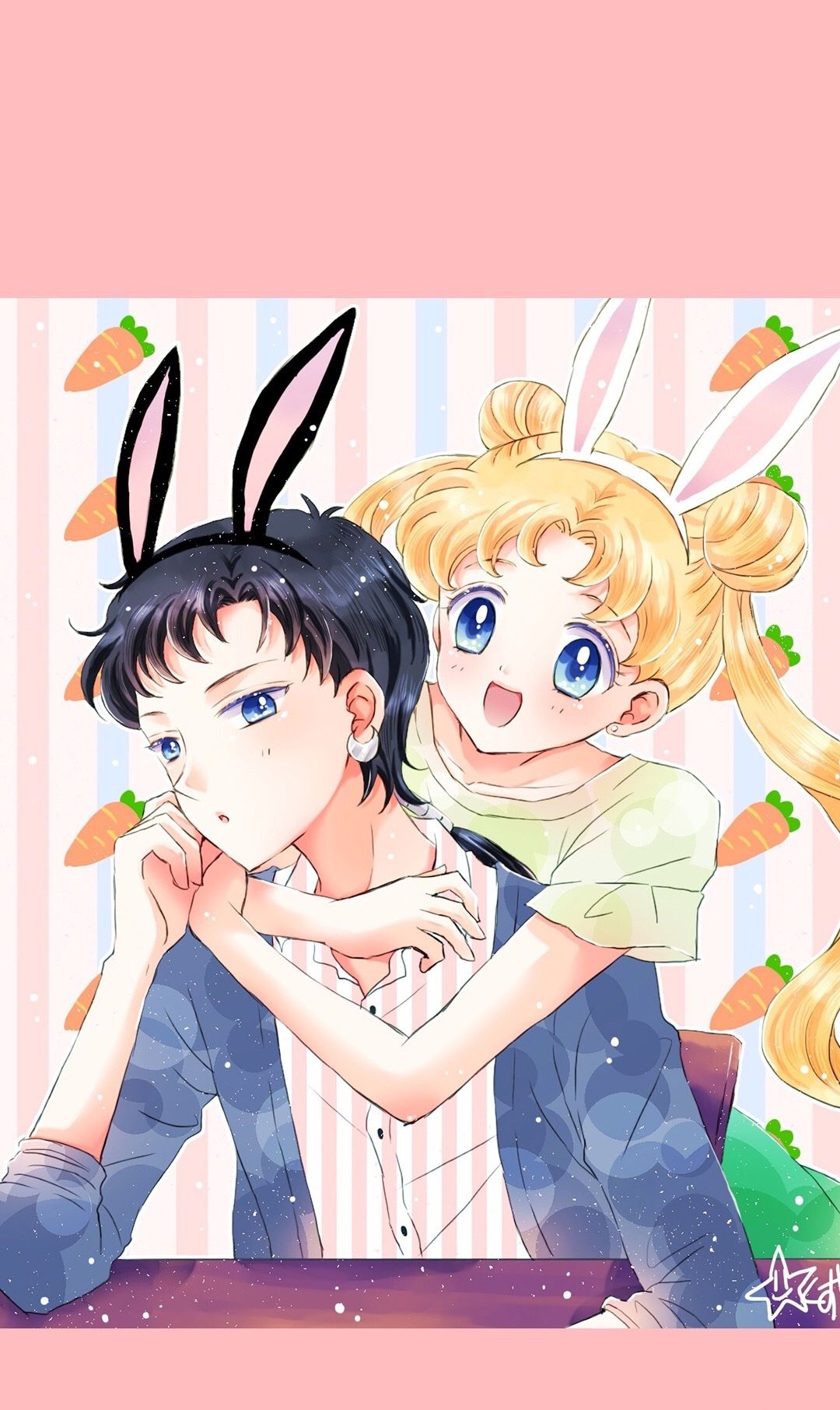 美少女战士:星月爱情壁纸,人类形态的黑猫露娜也非常美丽