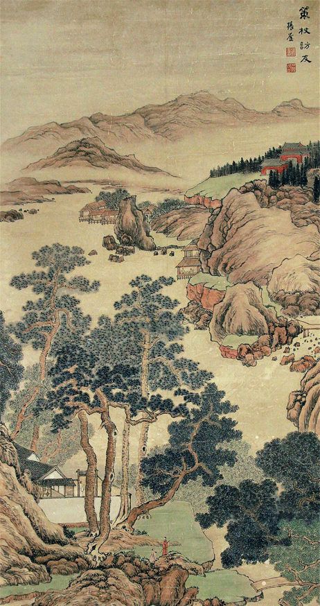 清代中期江南画家张崟山水画作品欣赏