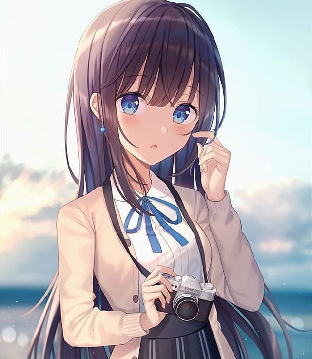 板绘人物 可爱的卡通女孩子插画 画风好喜欢