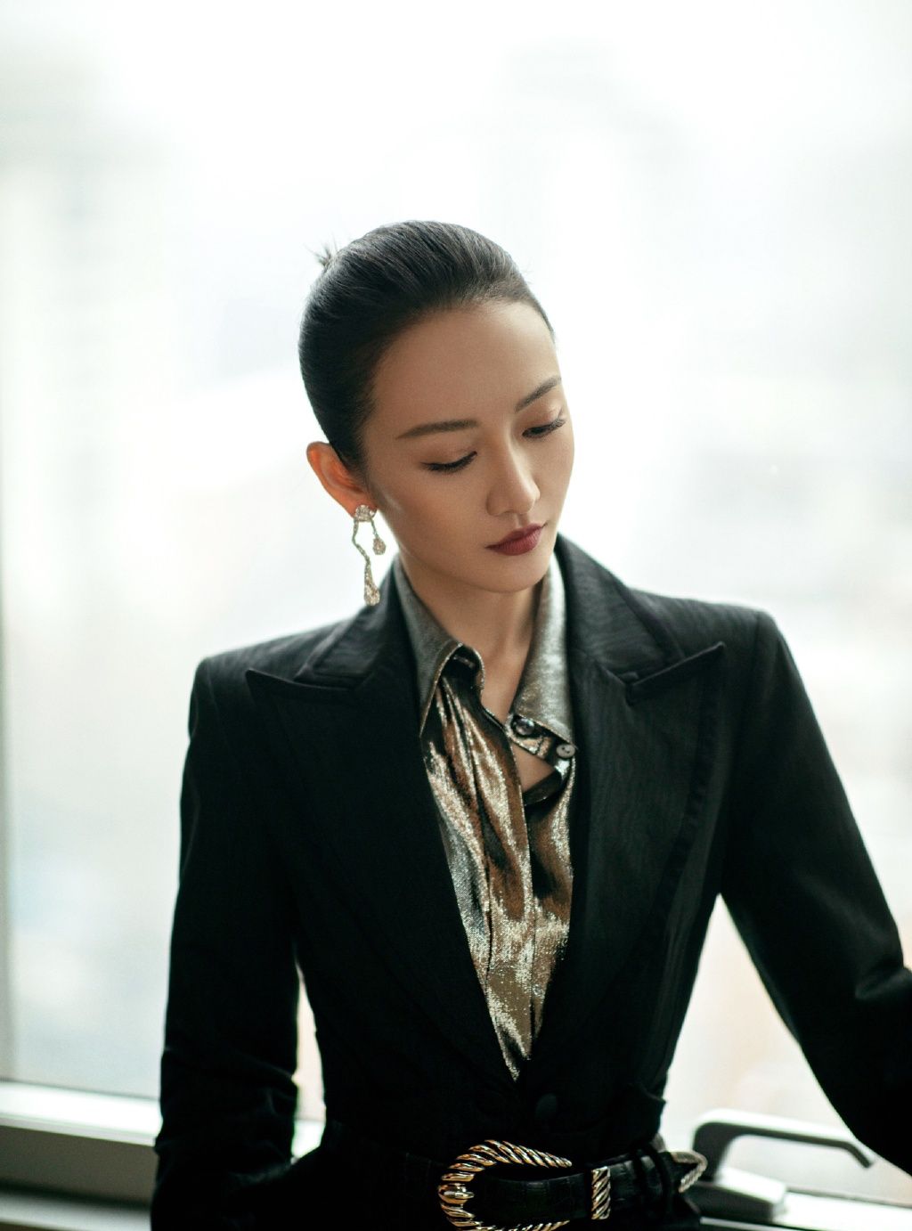 王鸥《精英律师》发布会照片 黑色打扮霸气侧漏 妥妥的精英气场_高清