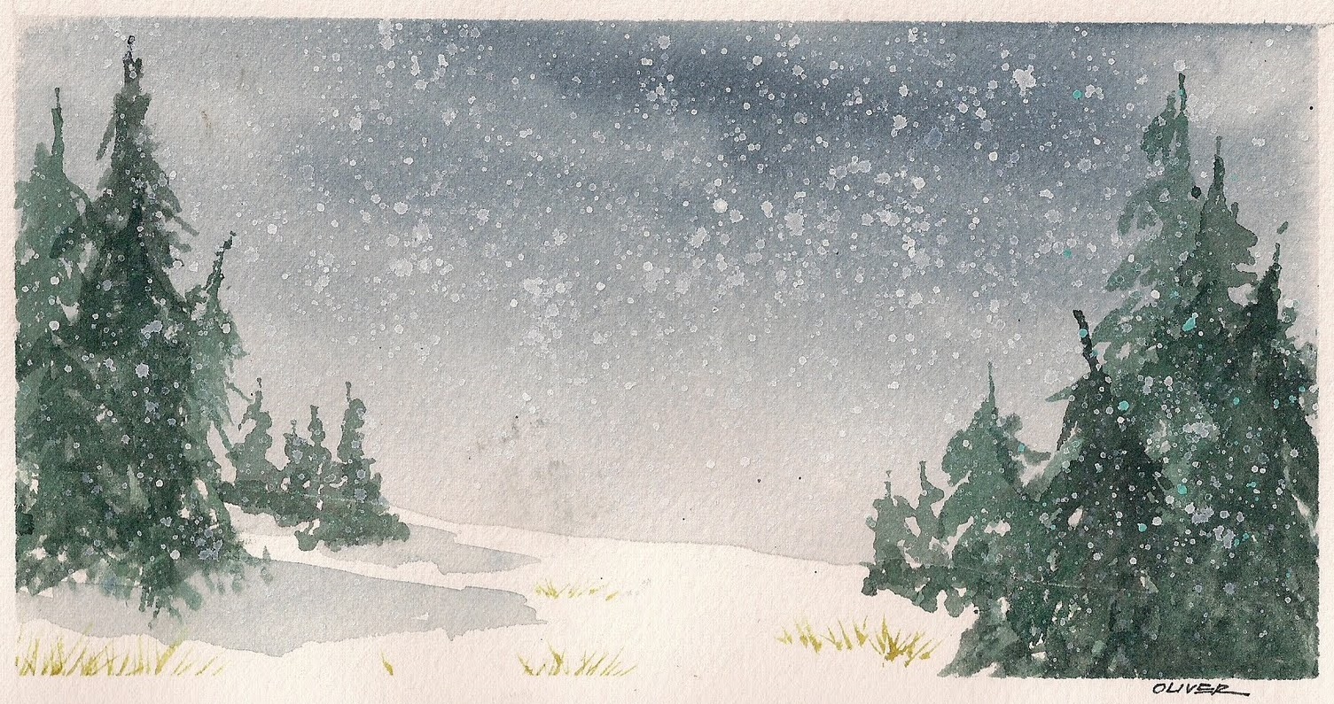 你那里下雪了吗 水彩雪景欣赏|水彩|初雪|中雪_新浪新闻