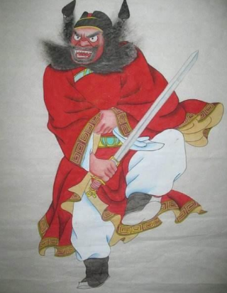 河南山里一户人家秘藏皇帝御赐镇宅鬼画1998年被盗