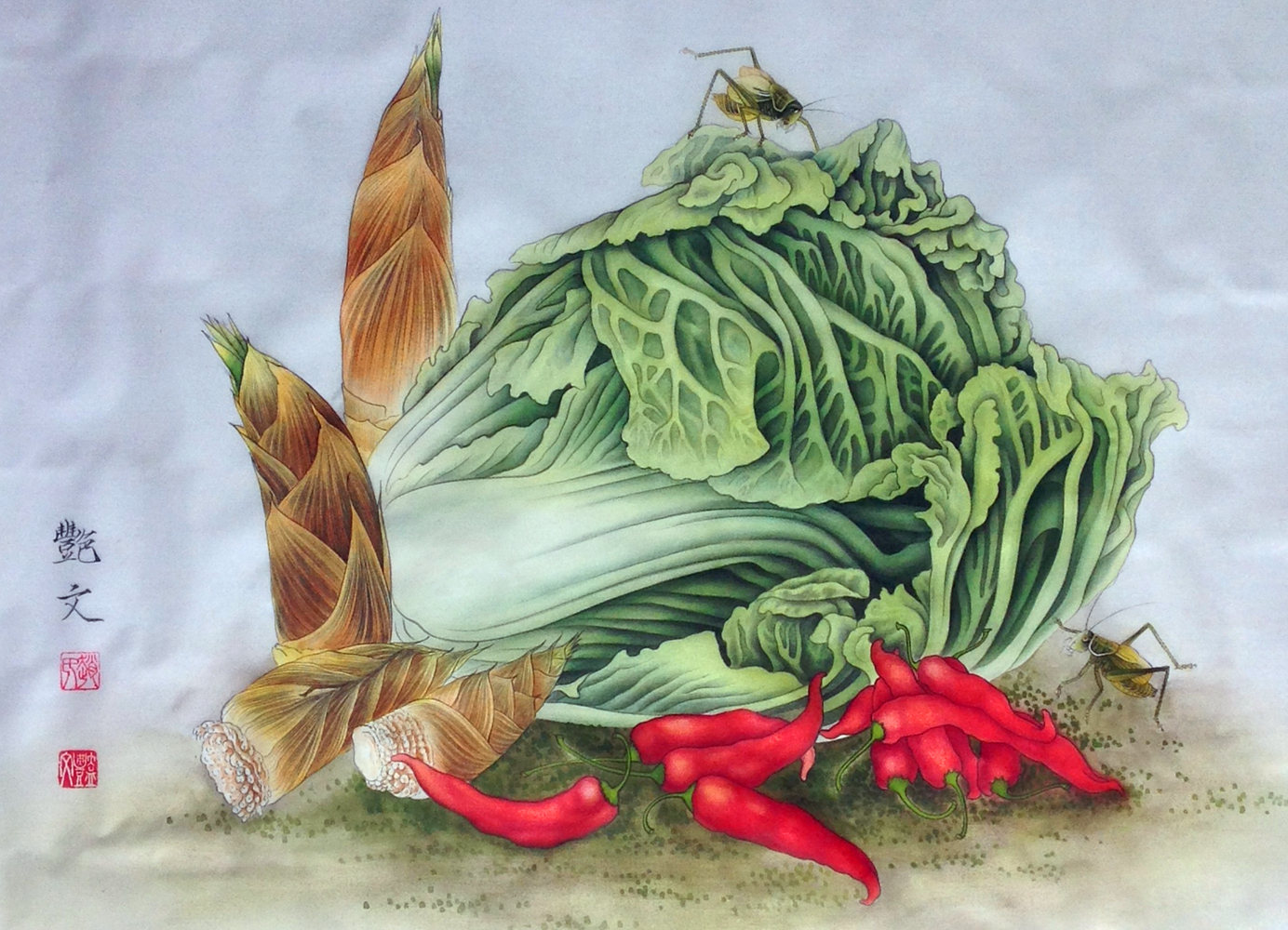 工笔画"百财聚来"欣赏,聚财,招财,发财!