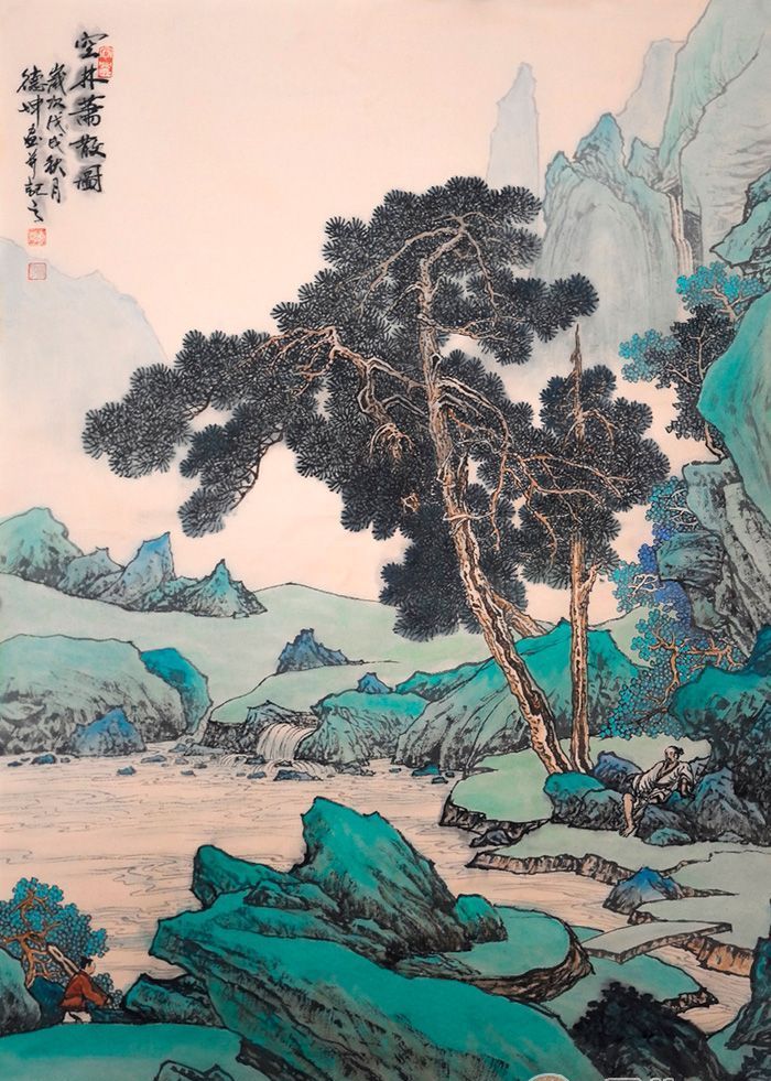 转载自百家号作者:奇话画家林德坤,字蒋易,河南郑州人,当代写意山水