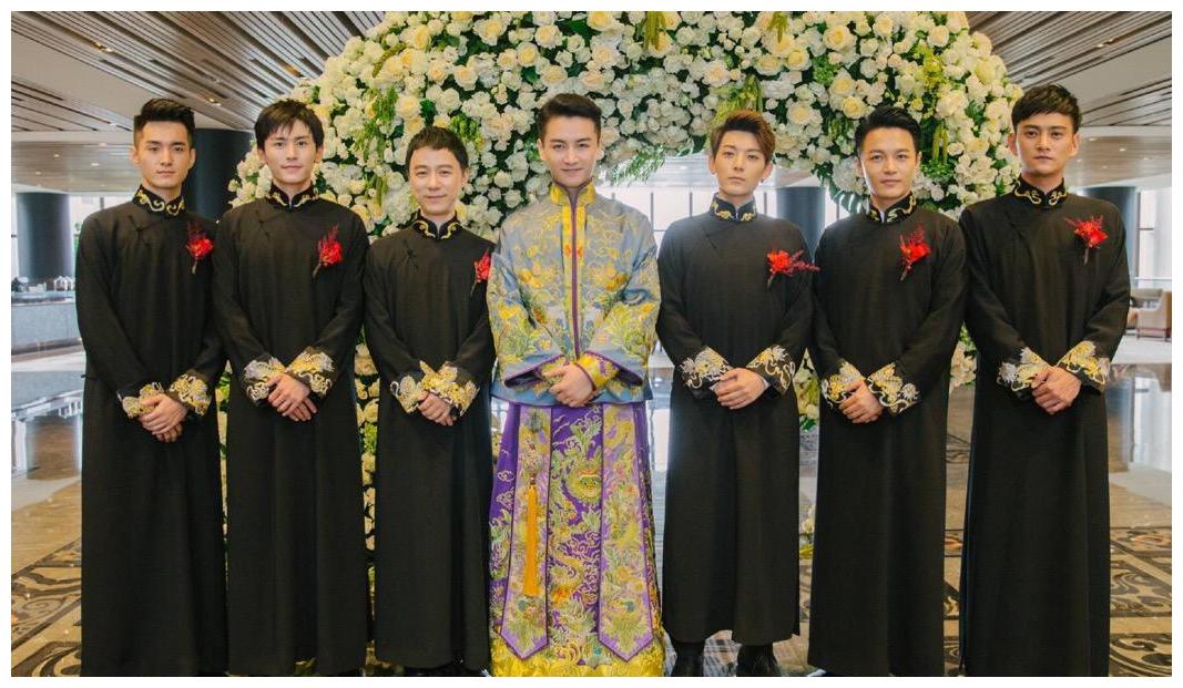 来过眼瘾啊,明星们的伴郎团,黄晓明婚礼以人多取胜!
