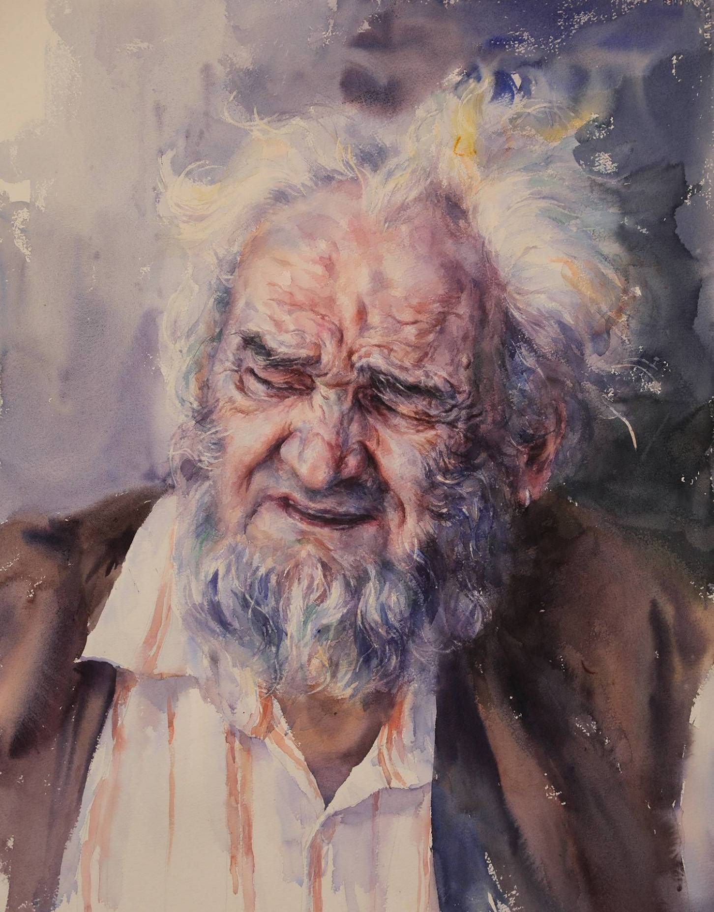 水彩画人物作品欣赏,现旅居澳大利亚画家晁铁军的水彩画人物