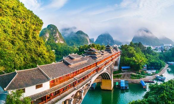 宜州市美景之下枧河风光