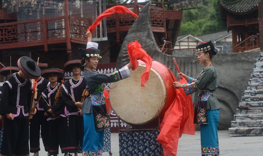 国家级非物质文化遗产之湘西苗族鼓舞_高清图集_新浪网