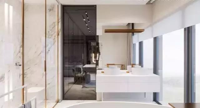 用大理石装饰的厨卫空间，简直就是家居装修中的艺术品