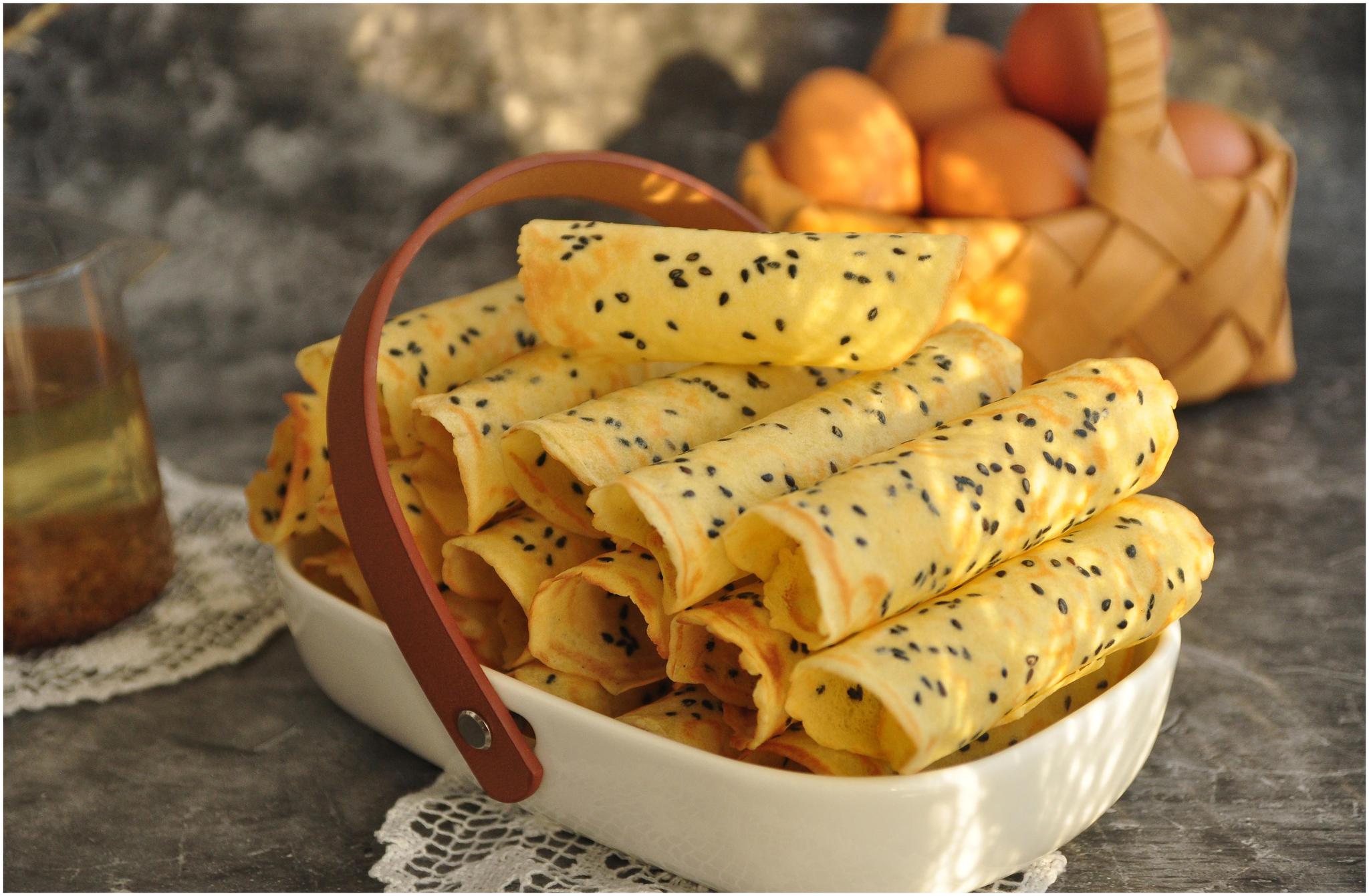 人人能开小吃店香酥芝麻蛋酥卷