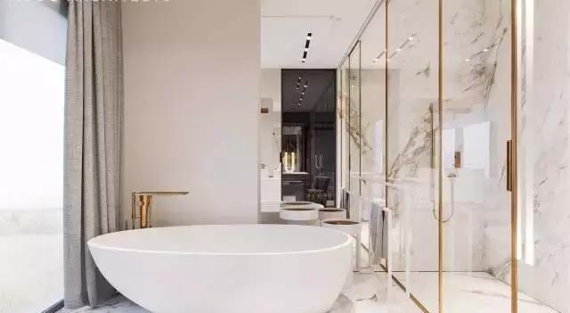 用大理石装饰的厨卫空间，简直就是家居装修中的艺术品