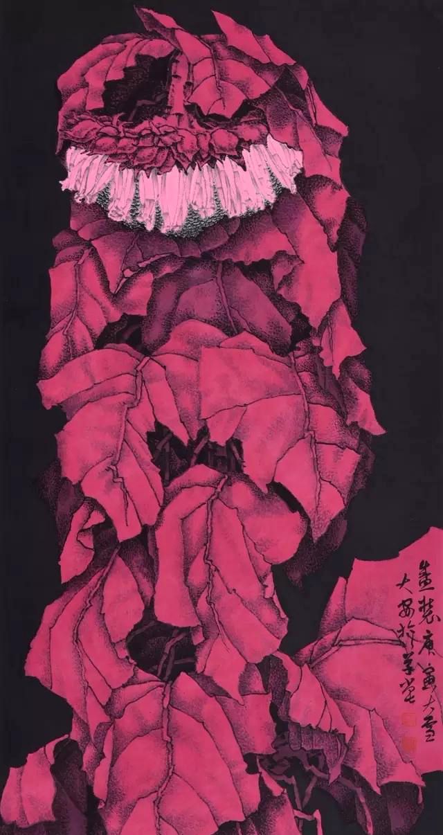 设色明亮大胆,意境雄强博大,崔志安花鸟画作品欣赏