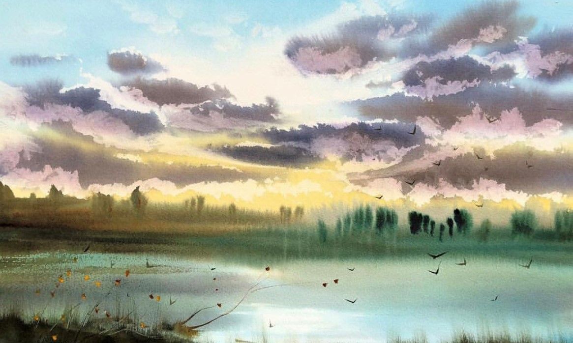 一组超有质感的水彩风景画,唯美梦幻的画面,让你陶醉到无法自拔
