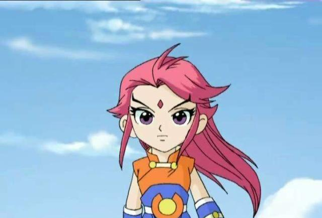 铁心也是很多人的童年女神,从头发到盔甲,都是粉红色.