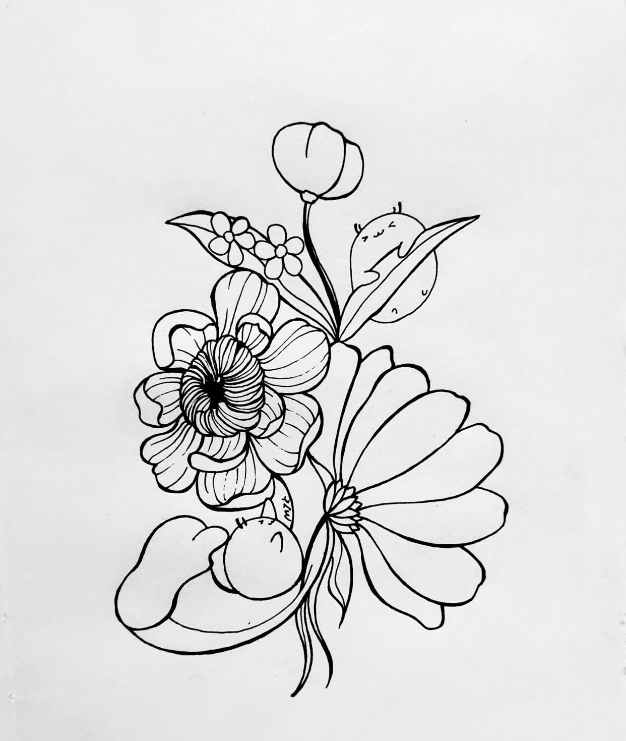 简单的线条画出好看的花越画越开心