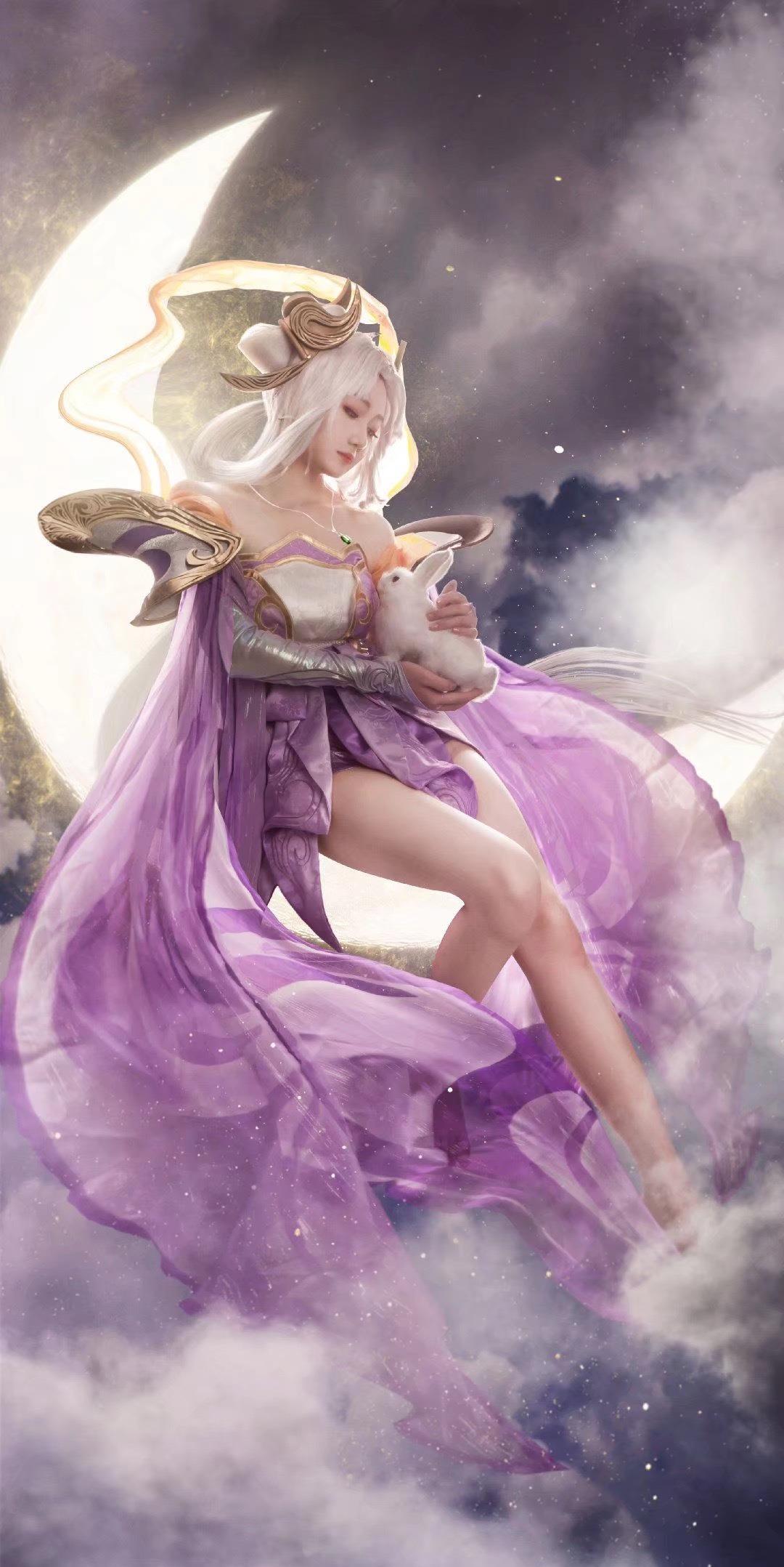 王者荣耀嫦娥女神cos神还原像是从游戏里走出来的小姐姐