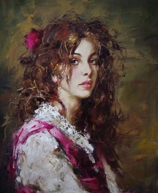 艺术家安德烈阿特罗申科俄罗斯肖像油画的新代表人物