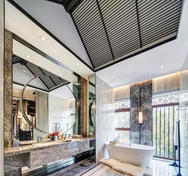 用大理石装饰的厨卫空间，简直就是家居装修中的艺术品